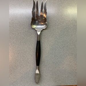 SERVING FORK| Antique| silver plated| ebony handle